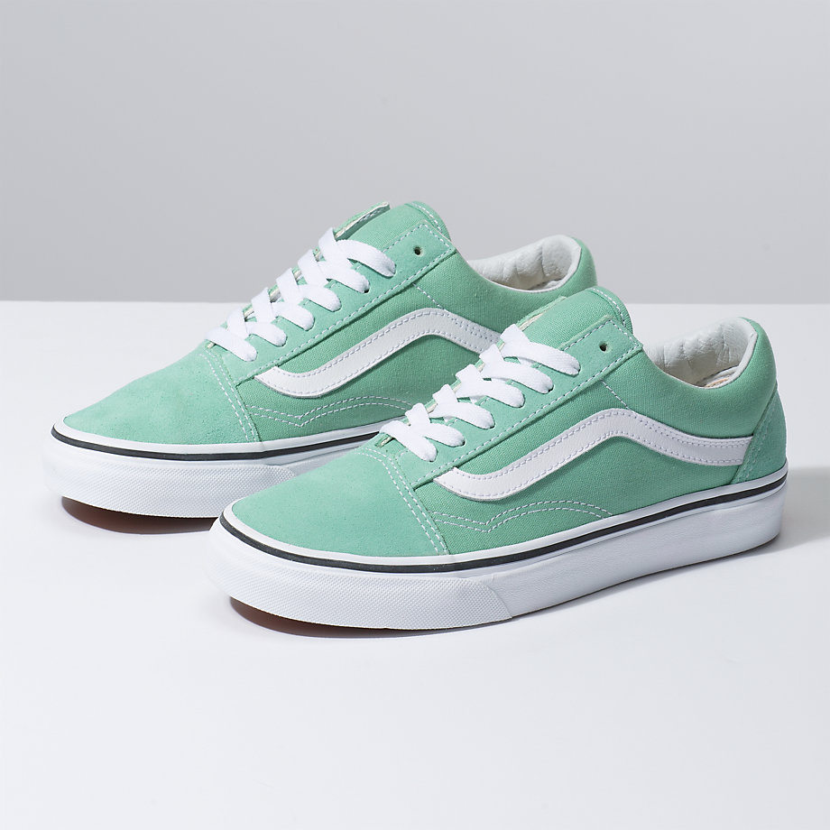 Vans Bayan Spor Ayakkabı Old Skool Yeşil/Beyaz | 84764-929